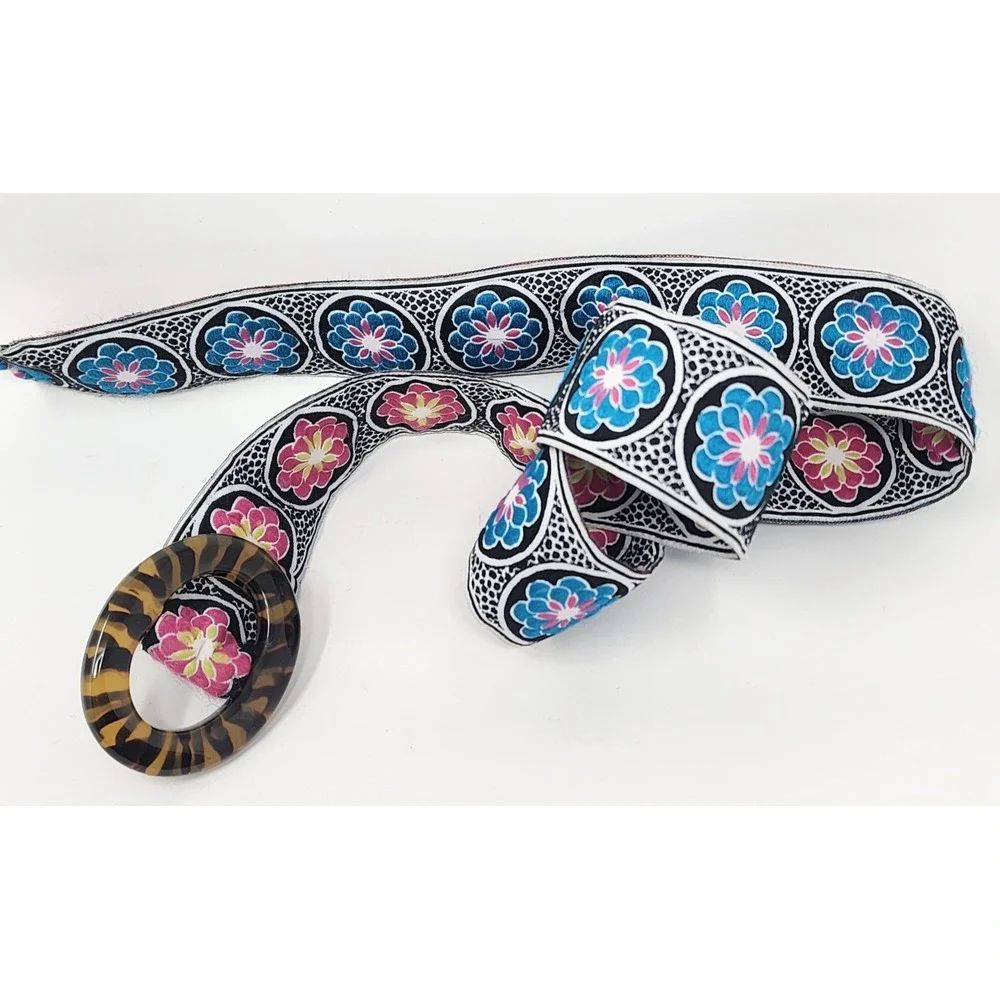 Embroidered Floral Fabric Belt Women's 41